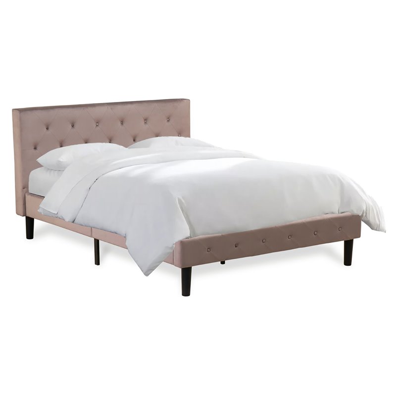 East West Furniture Nolan Traditional Engineered Wood Queen Bed in Brown/Black