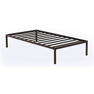 east west furniture norwich traditional metal twin bed frame in black