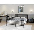 East West Furniture Tyler Traditional Metal Queen Bed Frame in Black