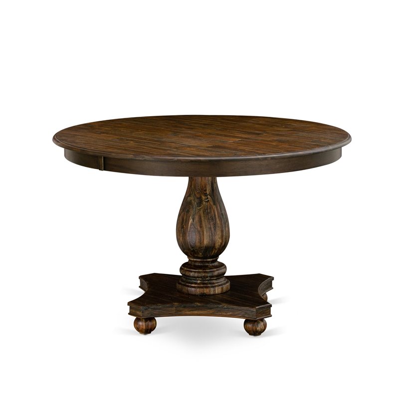 East West Furniture Ferris Wood Dining Table in Distressed Jacobean Brown
