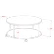 East West Furniture Harley Traditional Wood/Metal Coffee Table in White/Walnut