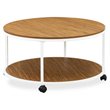 East West Furniture Harley Traditional Wood/Metal Coffee Table in White/Walnut