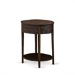 East West Furniture Hillsboro Asian Wood Nightstand in Distressed Jacobean Brown