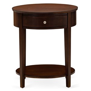 East West Furniture Hillsboro Asian Wood Nightstand in Antique Mahogany