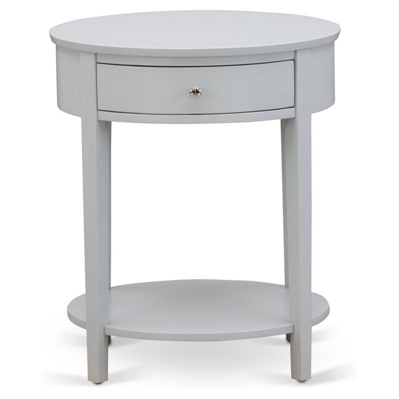 East West Furniture Hillsboro Asian Wood Nightstand in Urban Gray