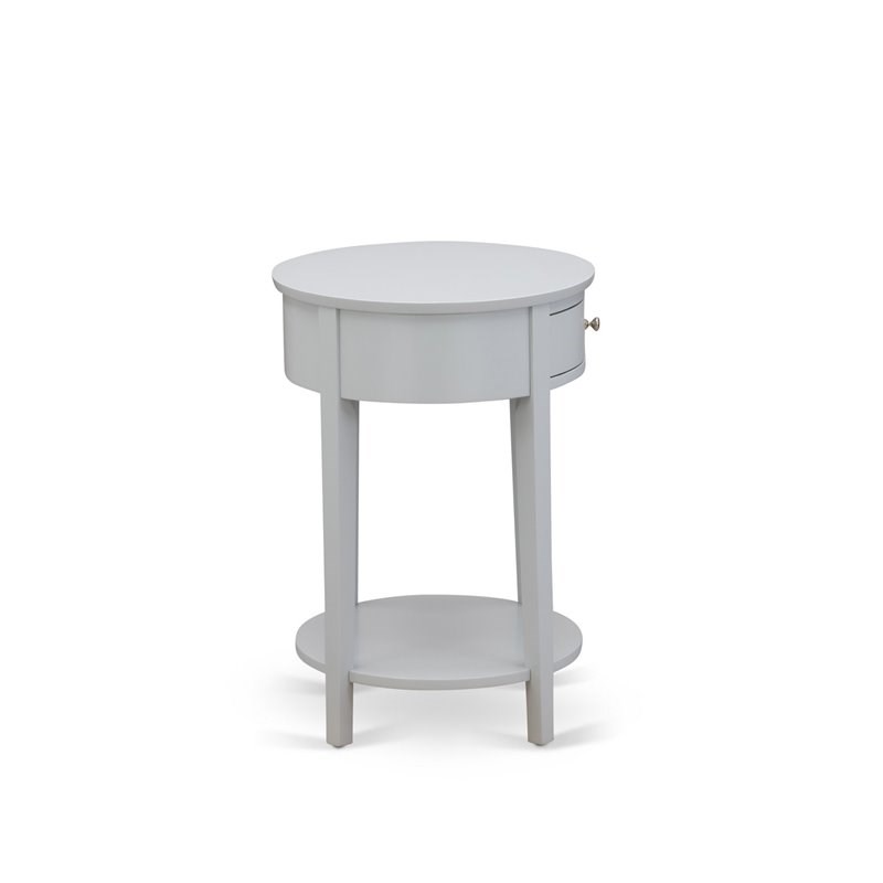 East West Furniture Hillsboro Asian Wood Nightstand in Urban Gray