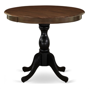 amt-abl-tp - round table for small space - walnut top & black pedestal