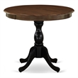 AMT-ABL-TP - Round Table for Small Space - Walnut Top & Black Pedestal