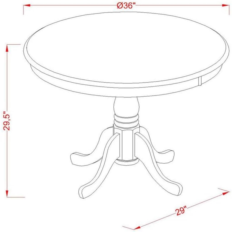 AMT-ACB-TP - Round Table - Wirebrushed Butter Cream Top & Black Pedestal