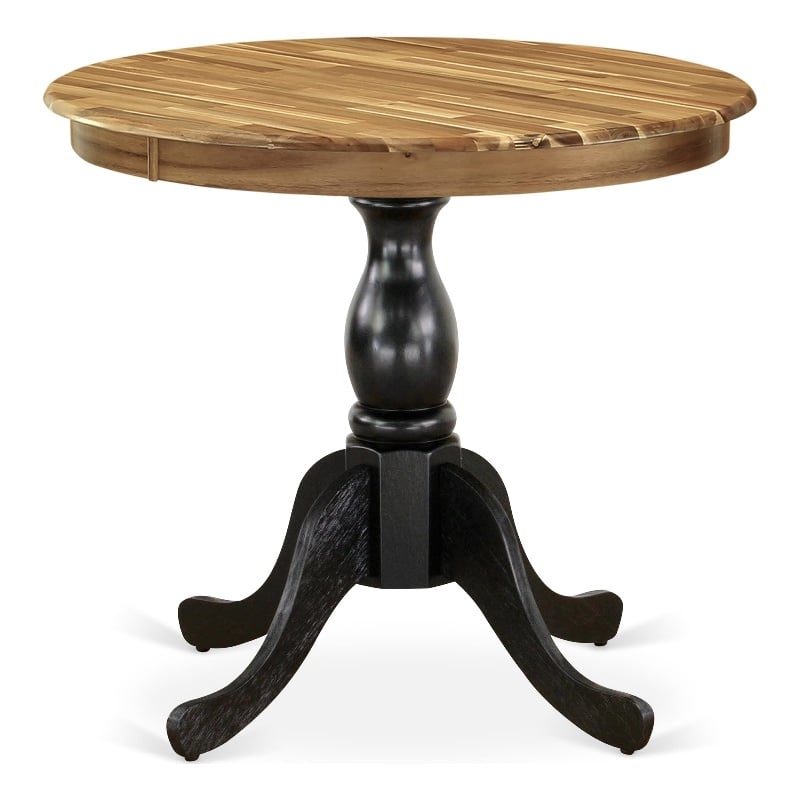 AST-NBK-TP - Dining Table - Natural Table Top and Black Pedestal Leg Finish