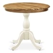 AST-NLW-TP - Dining Table - Natural Top and Linen White Pedestal Leg Finish