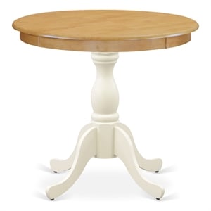 AST-OLW-TP - Dining Table - Oak Table Top and Linen White Pedestal Leg Finish