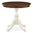AST-WLW-TP Dining Table - Walnut Table Top and Linen White Pedestal Leg Finish