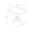DST-LMA-TP Wood Table - Linen White Table Top and Mahogany Pedestal Leg Finish