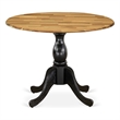 DST-NBK-TP Wood Dining Table - Natural Table Top and Black Pedestal Leg Finish