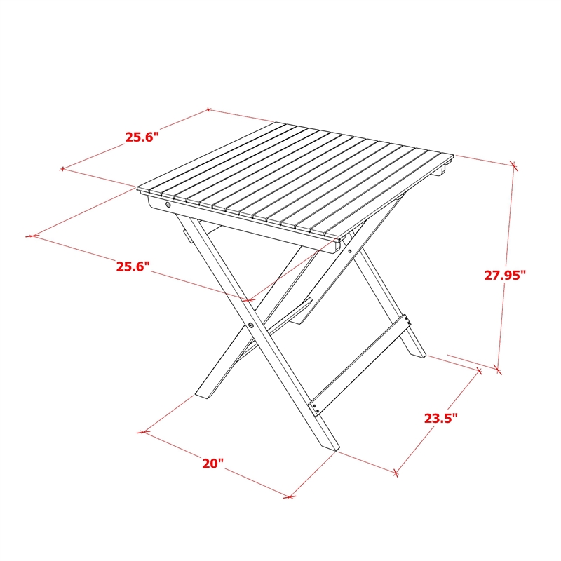 SEDK3CWNA Folding Patio Table and 2 Folding Outdoor Chair - Natural Oil Finish
