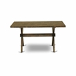 X776MZN32-6 Dining Table and 4 Light Beige Chairs - Distressed Jacobean Finish