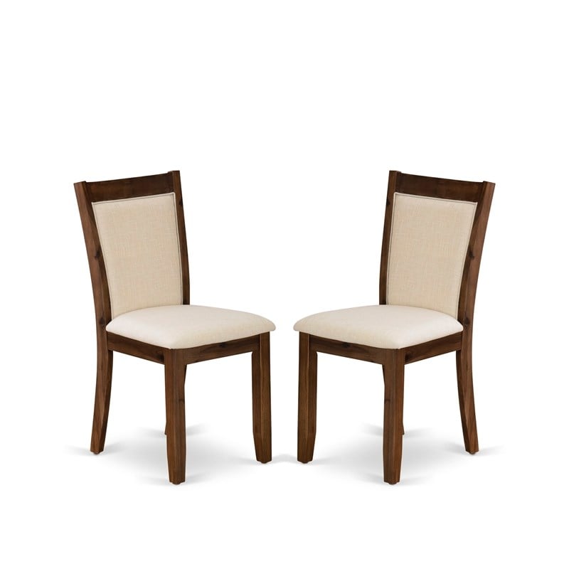 X797MZN32-5 Dining Table and 4 Light Beige Chairs - Distressed Jacobean Finish