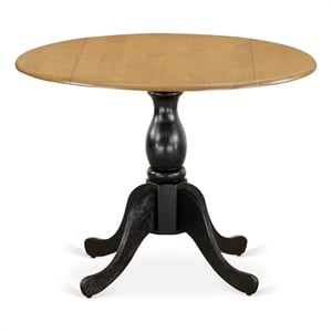 DST-OBK-TP - Dining Table - Oak Table Top and Black Pedestal Leg Finish