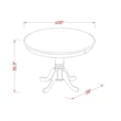 EST-OBL-TP Round Dining Room Table for Compact Space - Oak Top & Black Pedestal