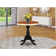 EST-WBL-TP Round Small Kitchen Table - Buttermilk Top & Black Pedestal