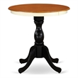EST-WBL-TP Round Small Kitchen Table - Buttermilk Top & Black Pedestal