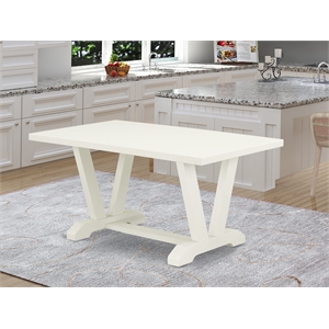 VT026 - Dining Table with Linen White Top and Wirebrushed Linen White Leg