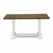 VT076 - Dining Table with Distressed Jacobean Top and Linen White Leg finish