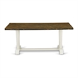 VT077 - Dining Table with Distressed Jacobean Top and Linen White Leg finish