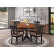 East West Furniture Dining Table and 4 Faux Leather Dinner Chairs in Black