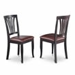 East West Furniture Dining Table and 4 Faux Leather Dinner Chairs in Black