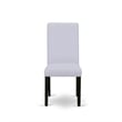 AMBA3-BCH-05 - Dining Table and 2 Grey Linen Fabric Chairs - Black Finish