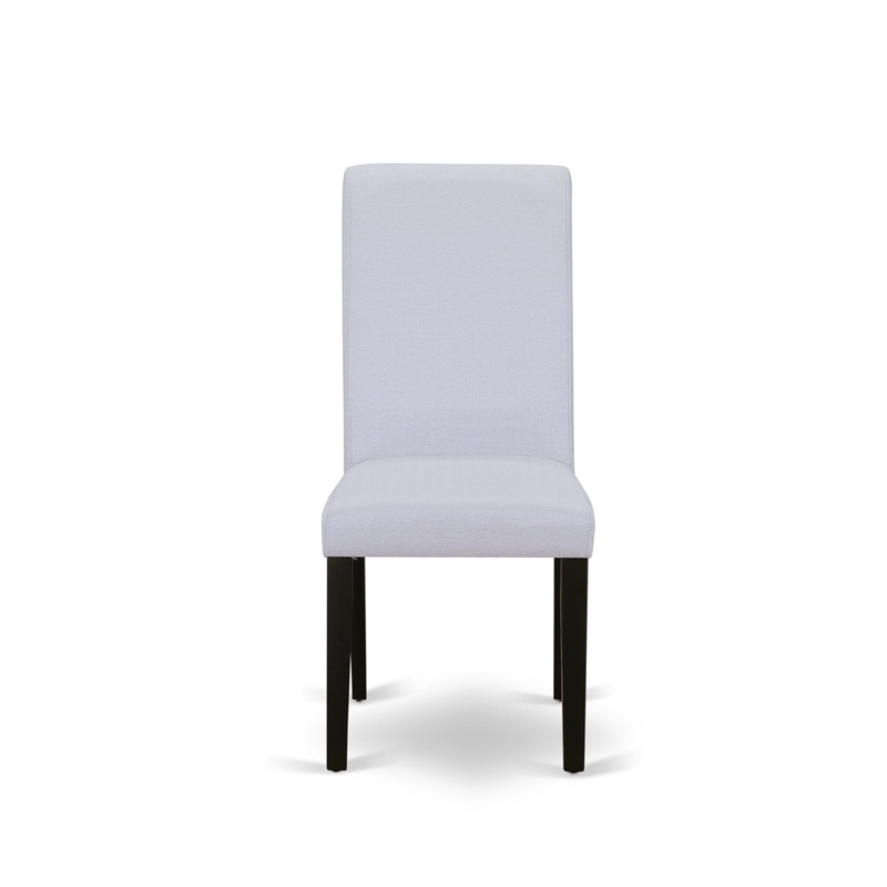 AMBA5-BCH-05 - Dining Table and 4 Grey Linen Fabric Chairs - Black Finish