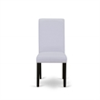 AMBA5-BCH-05 - Dining Table and 4 Grey Linen Fabric Chairs - Black Finish