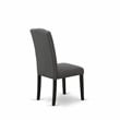 AMEN3-BCH-20 - Wooden Table and 2 Dark Gotham Grey Dining Chairs - Black Finish