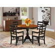 East West Furniture Kitchen Table and 4 Linen Fabric Dining Chairs in Black