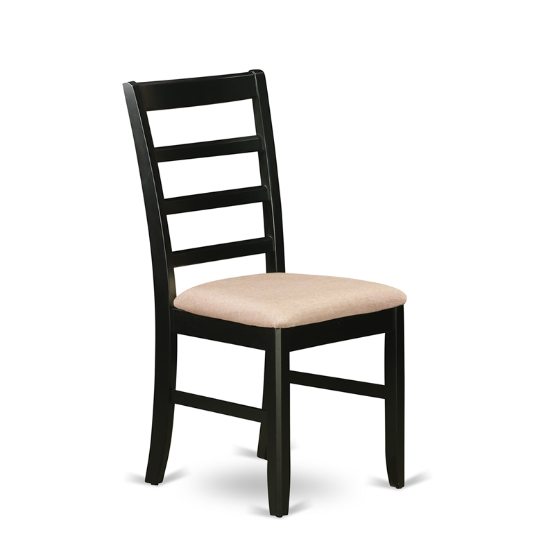 AMPF5-BCH-C - Kitchen Table and 4 Linen Fabric Dining Chairs - Black Finish