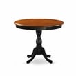 East West Furniture Dining Table and 4 Dining Chairs with Ladder Back in Black