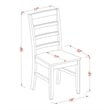 East West Furniture Dining Table and 4 Dining Chairs with Ladder Back in Black