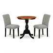 ESAB3-BCH-06 - Wooden Table and 2 Parson Chairs with High Back - Black Finish