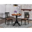 ESAV3-BCH-LC - Dining Table and 2 Modern Chairs with Slatted Back- Black Finish