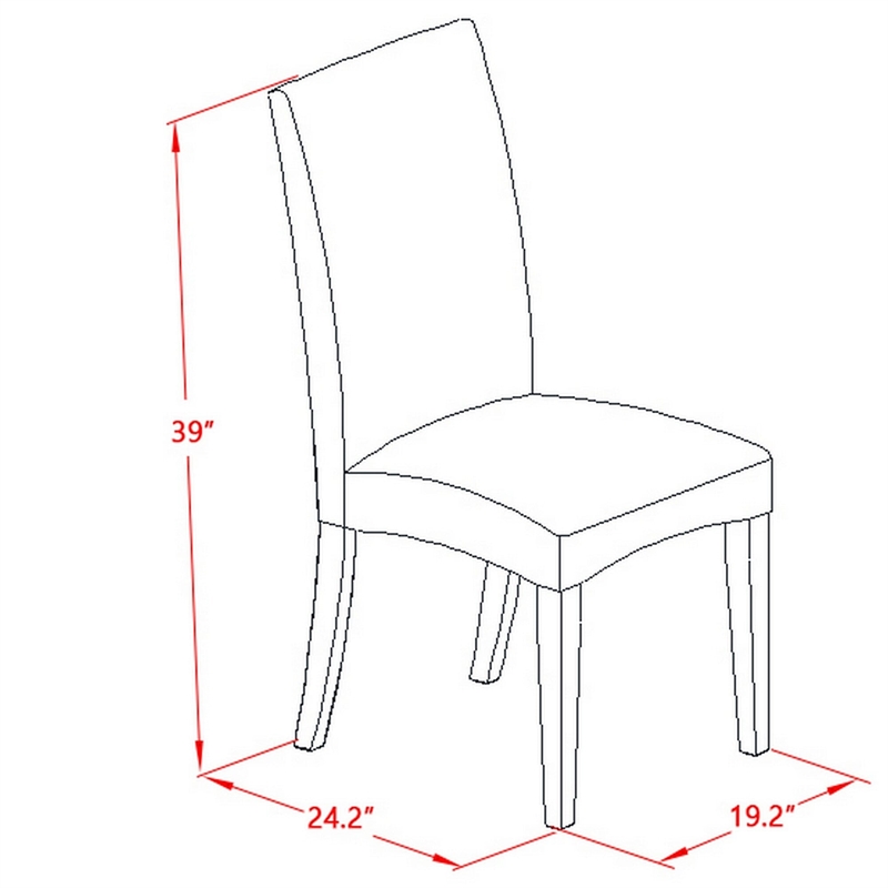 ESDR3-BCH-24 - Wood Table and 2 Dining Chairs with High Back - Black Finish