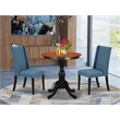ESFL3-BCH-21 - Dining Table and 2 Stylish Back Padded Chairs - Black Finish