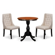 ESFO3-BCH-01 - Kitchen Dining Table and 2 Parson Chairs - Black Finish
