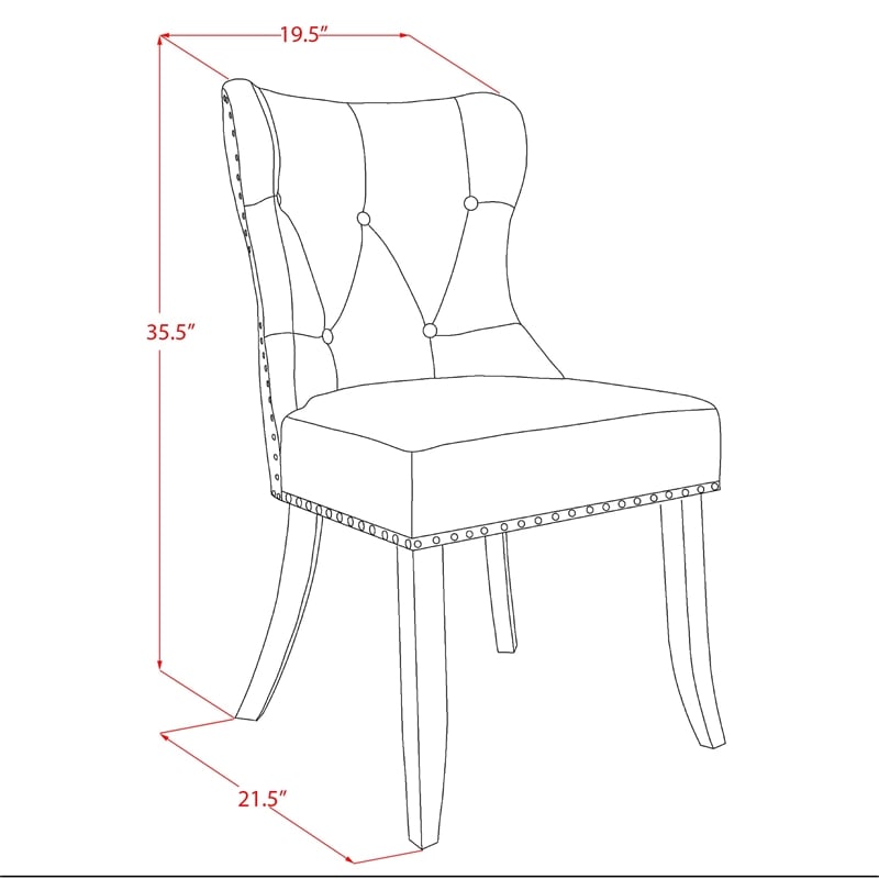 ESSI3-BCH-21 - Wooden Table and 2 Linen Fabric Dining Chairs - Black Finish
