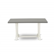 VT096 - Dining Table with Cement Top and Wirebrushed Linen White Leg finish
