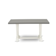 VT096 - Dining Table with Cement Top and Wirebrushed Linen White Leg finish