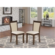East West Furniture Dining Chairs in Light Beige Seat/Antique Walnut (Set of 2)