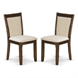 East West Furniture Dining Chairs in Light Beige Seat/Antique Walnut (Set of 2)
