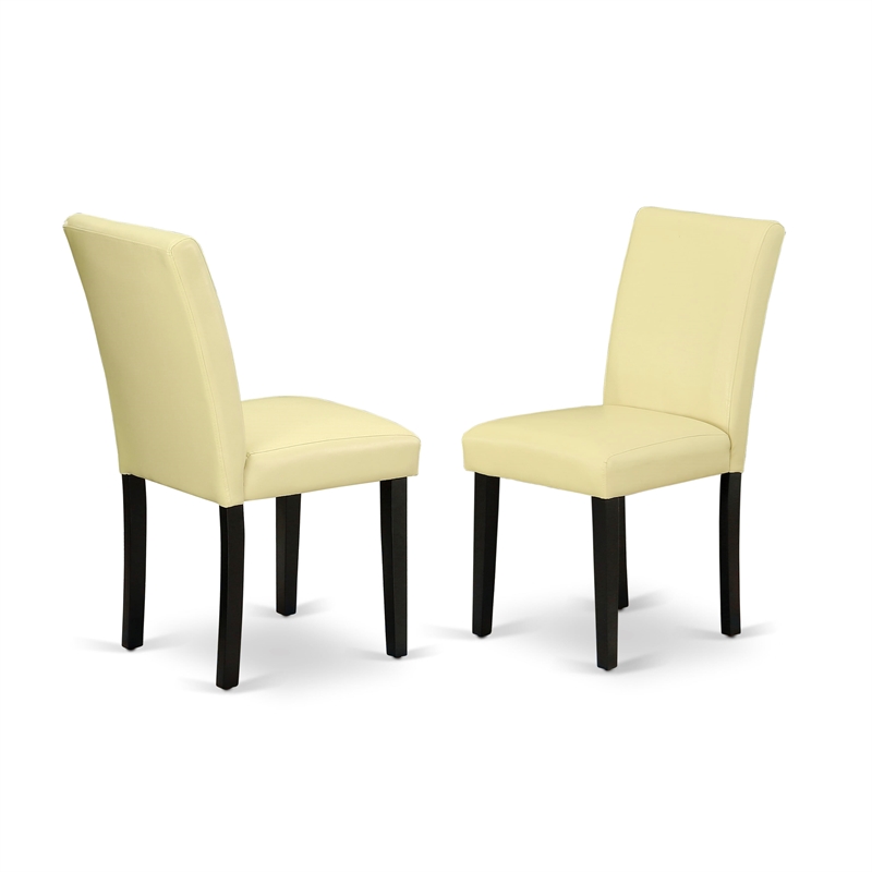 AMAB5-BCH-73 - Dining Table and 4 Eggnog PU Leather Chairs - Black Finish